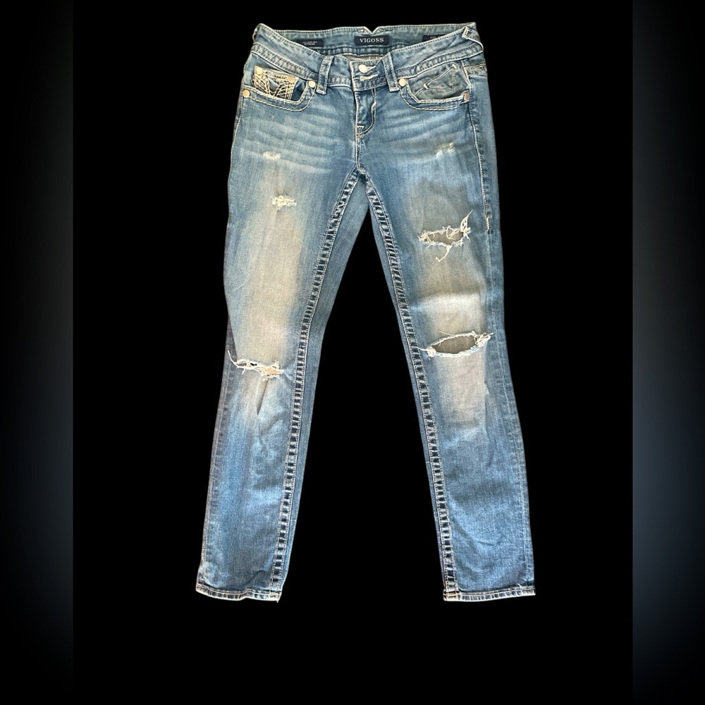 Vigoss “The Chelsea” Boyfriend Distressed Jeans Size 3/4